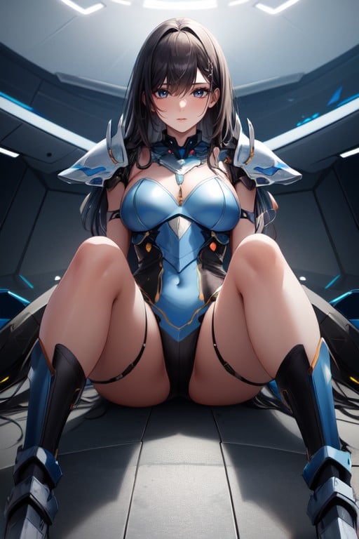 Add Detail, Black Hair, Sitting Down Legs Spread Hentai AI Porn