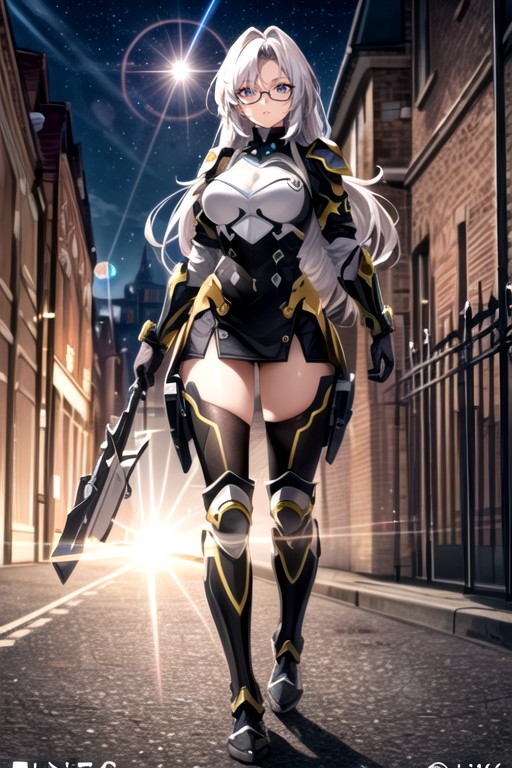 London, Armor, White Hair AI Porn