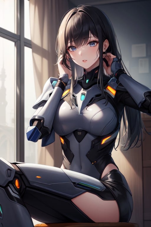 Armadura De Robot, Sentada, 1 PersonaPorno AI Hentai