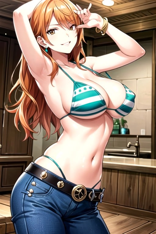 Nami (one Piece), Guiño, Mirando Al EspectadorPorno AI Hentai