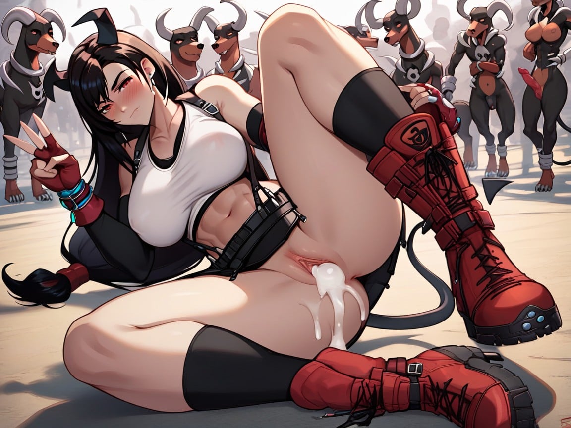 Noon, Crowd Taking Pictures Of Action, Thick Hentai AI Porn