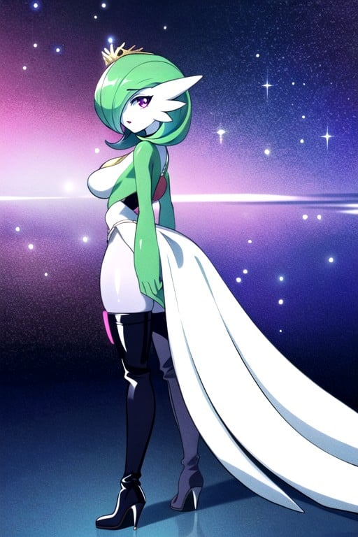 Large Breasts, Estilo De Arte Con Líneas Gruesas, Gardevoir (pokemon)Porno AI