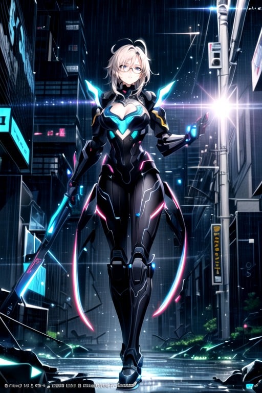 Cyberpunk City, Ultra Detailed, Robot Armor AI Porn