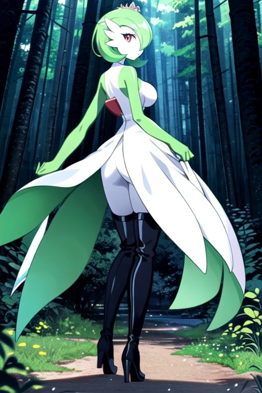 Gardevoir (pokemon), Style D'art Aux Traits Épais, Large BreastsPorno IA Hentai