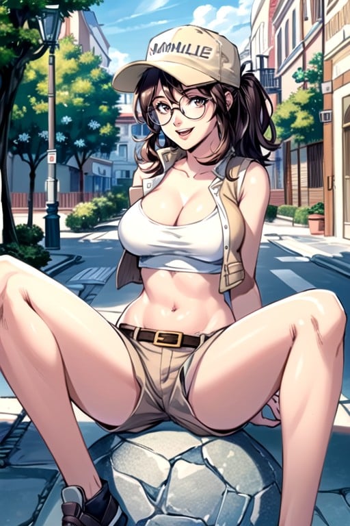 Fiolina (metal Slug), Southern European, Sitting Down Legs Spread Hentai AI Porn