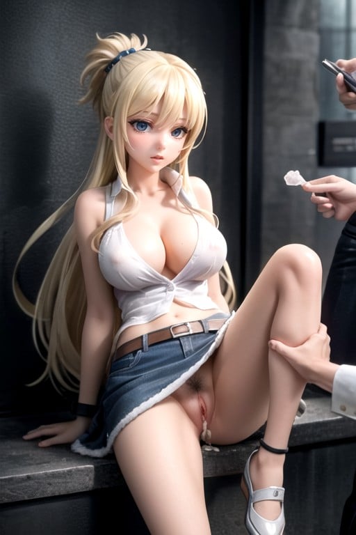 Ripped Clothes, Panties On One Leg, Lucy Heartfilia From Fairy Tail쉬메일 AI 포르노