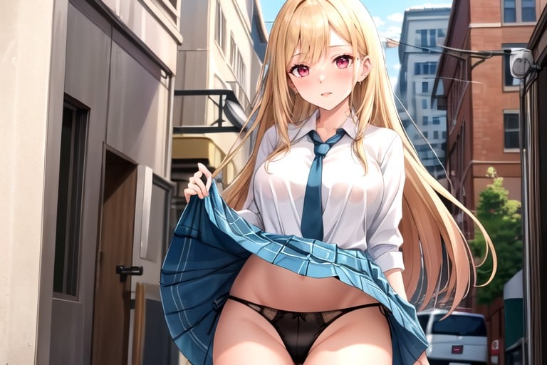 Luz Volumétrica, Calle, Hora AzulPorno AI Hentai