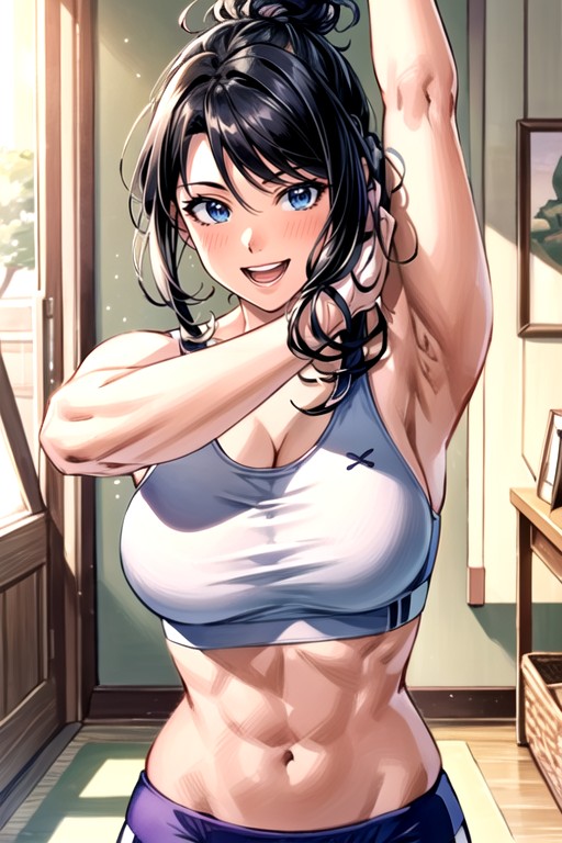 Comic, Sport Bra, Hair Bun AI Porn