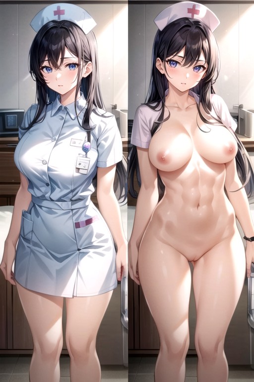 Fit, Nurse, Black Hair AI Porn