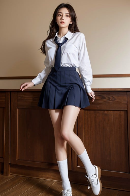 Bottom Up (upskirt), 18, School Uniform AI Porn