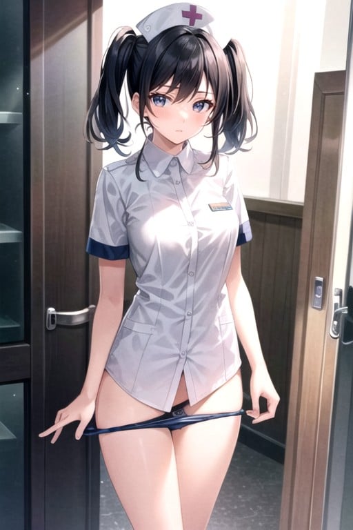 Black Hair, Pulling Down Panties, Nurse AI Porn