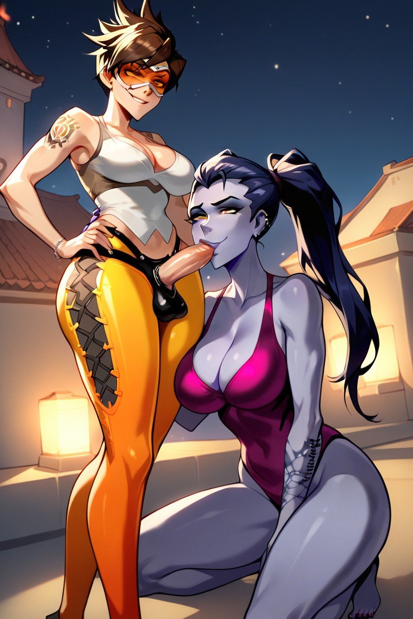 Widowmaker Standing, Perfect Legs, Clothed With Bare Legs Furry AI Porn