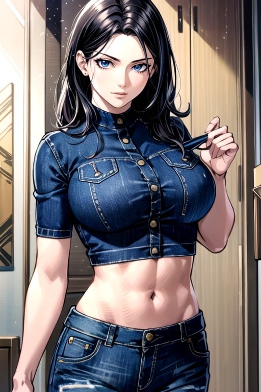 Crop Top, Muscular, Comic AI Porn