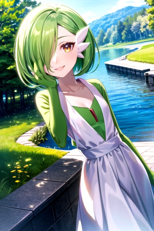 Sonriendo, Lago, Tocándose La CaraPorno AI Hentai