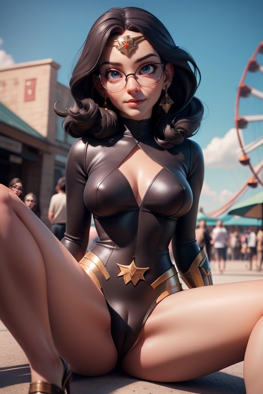 People Around, No Clothes, Absurdly Gorgeous Wonder WomanPorno AI