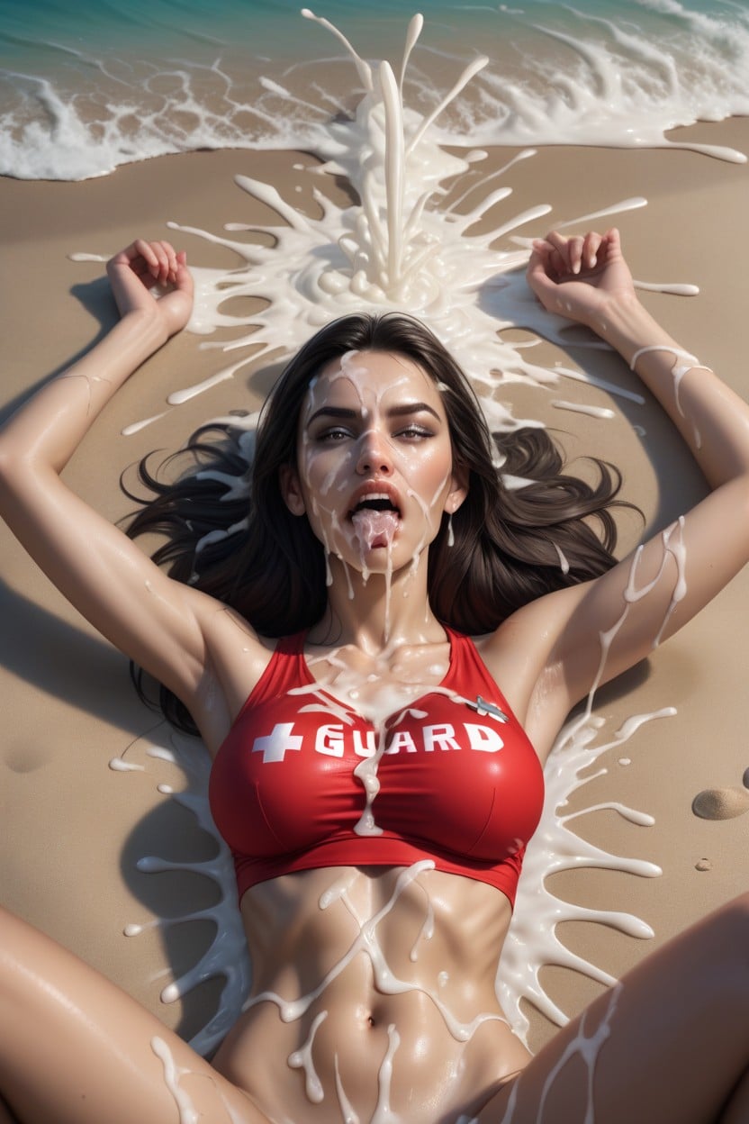 All Covered In Cum, Tahitian, Ultra Detailed AI Porn