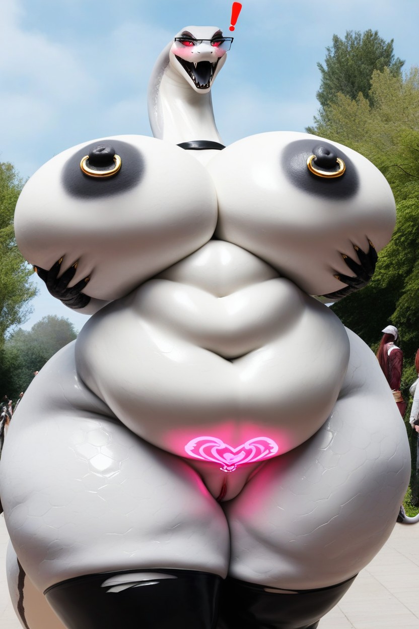 Extremely Large Ass, Red Eye Shadow, A Fat Furry AI Porn