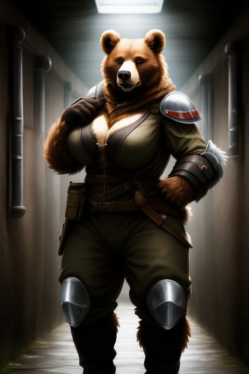 Bear, Massive Breast, Armor Furry AI Porn