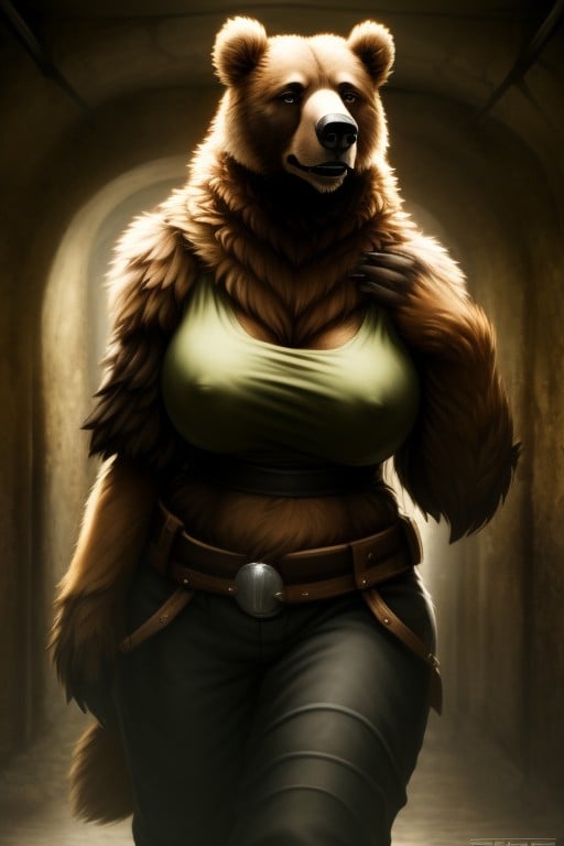 Bear, Massive Breast, Armor Furry AI Porn