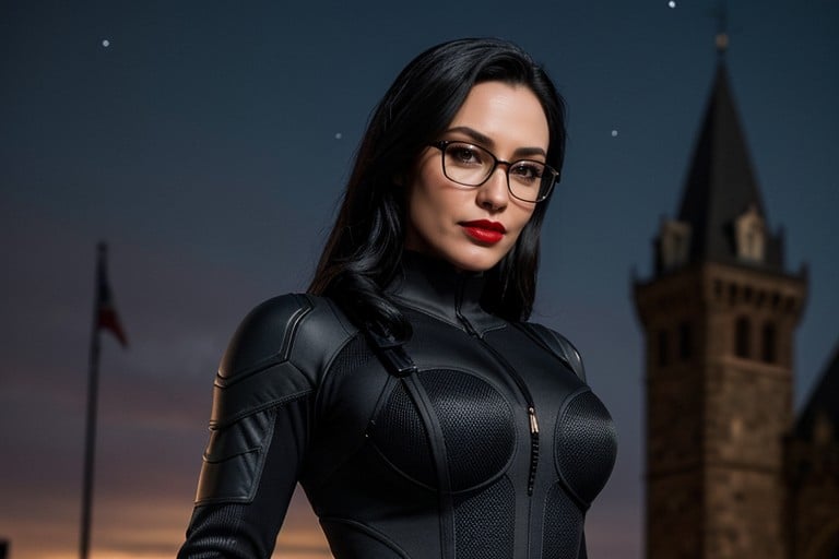 Red Lipstick, Baroness From Cobra Gijoe Gi Joe Straight Black Hair, Standing Shemale AI Porn