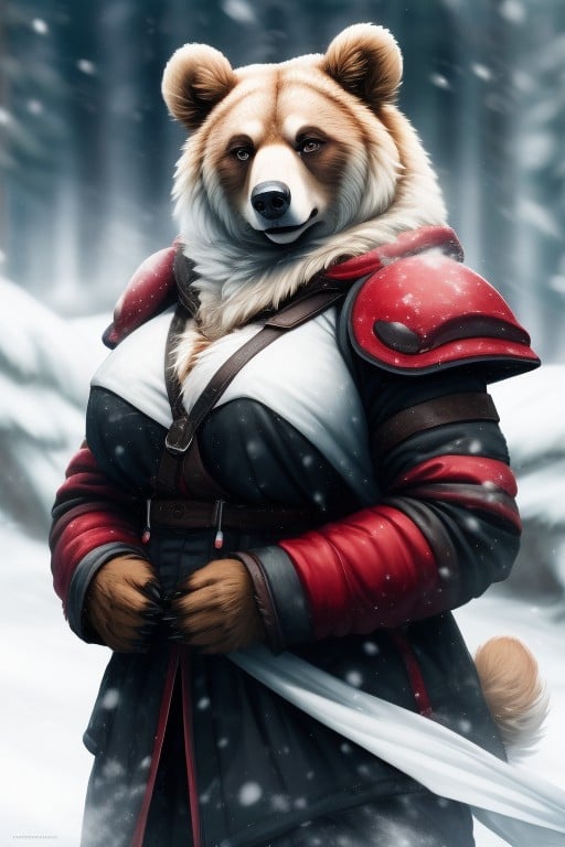 Massive Breast, Snow, Armor Furry AI Porn