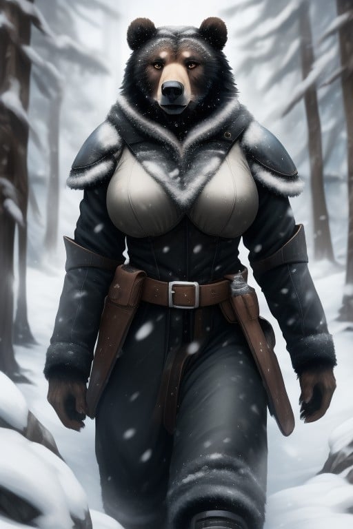 Bear, Massive Breast, Snow Furry AI Porn