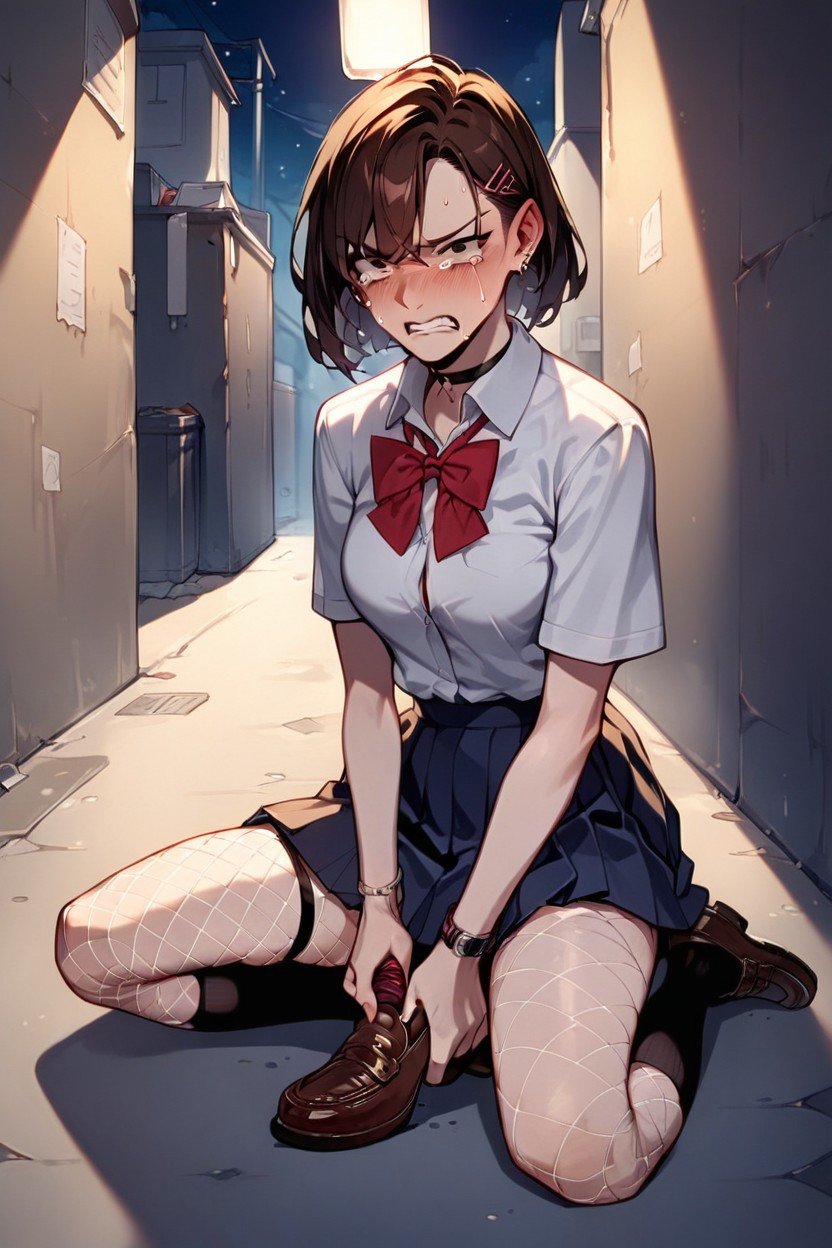 Holding Shoes In Hand, Brunette, DisgustedAI黃片