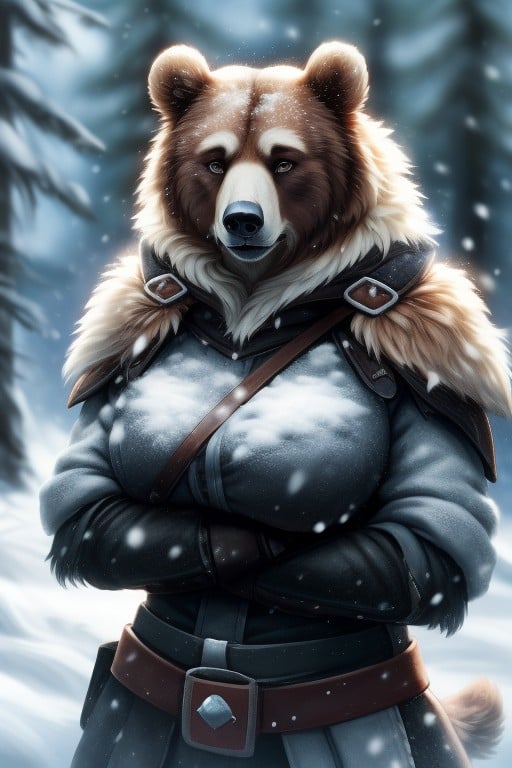 Oso, Armadura, NievePorno AI Furry