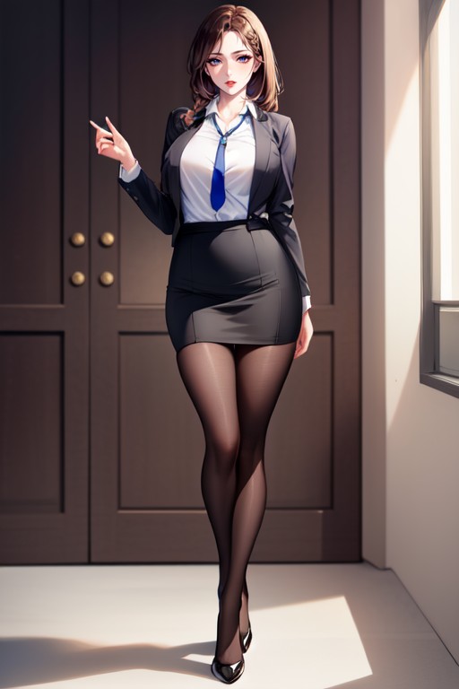 Wearing Tie, Large Breast, Realistic Lightning AI Porn