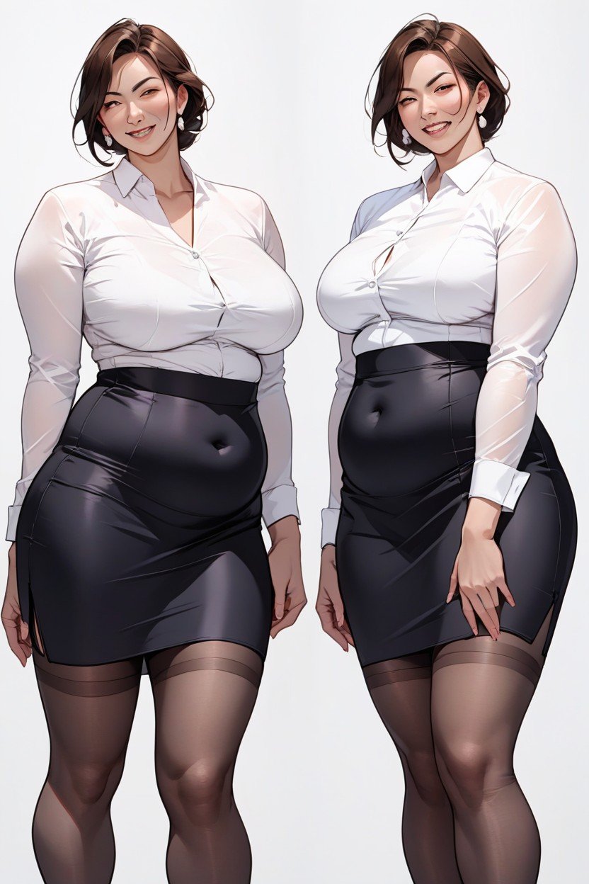 Black Skirt, 아시아 여성, 단순 배경AI 포르노