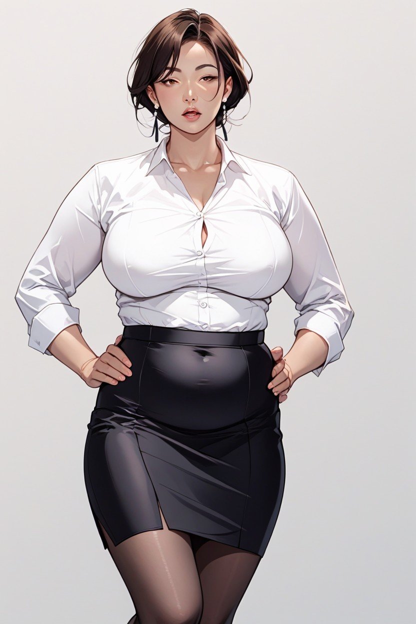 丰满, White Top, Black SkirtAI黄片