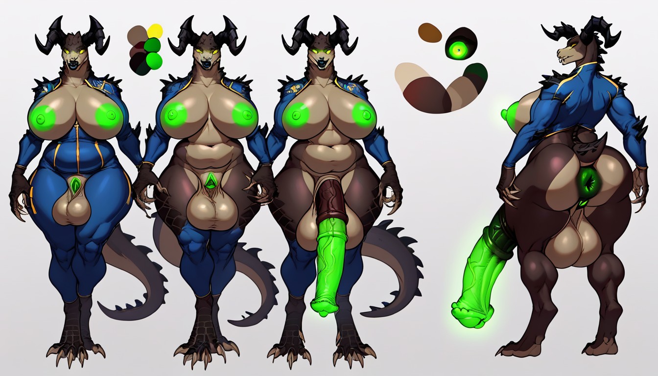 Thick Thighs, Glowing Green Anus, 18 Furry AI Porn