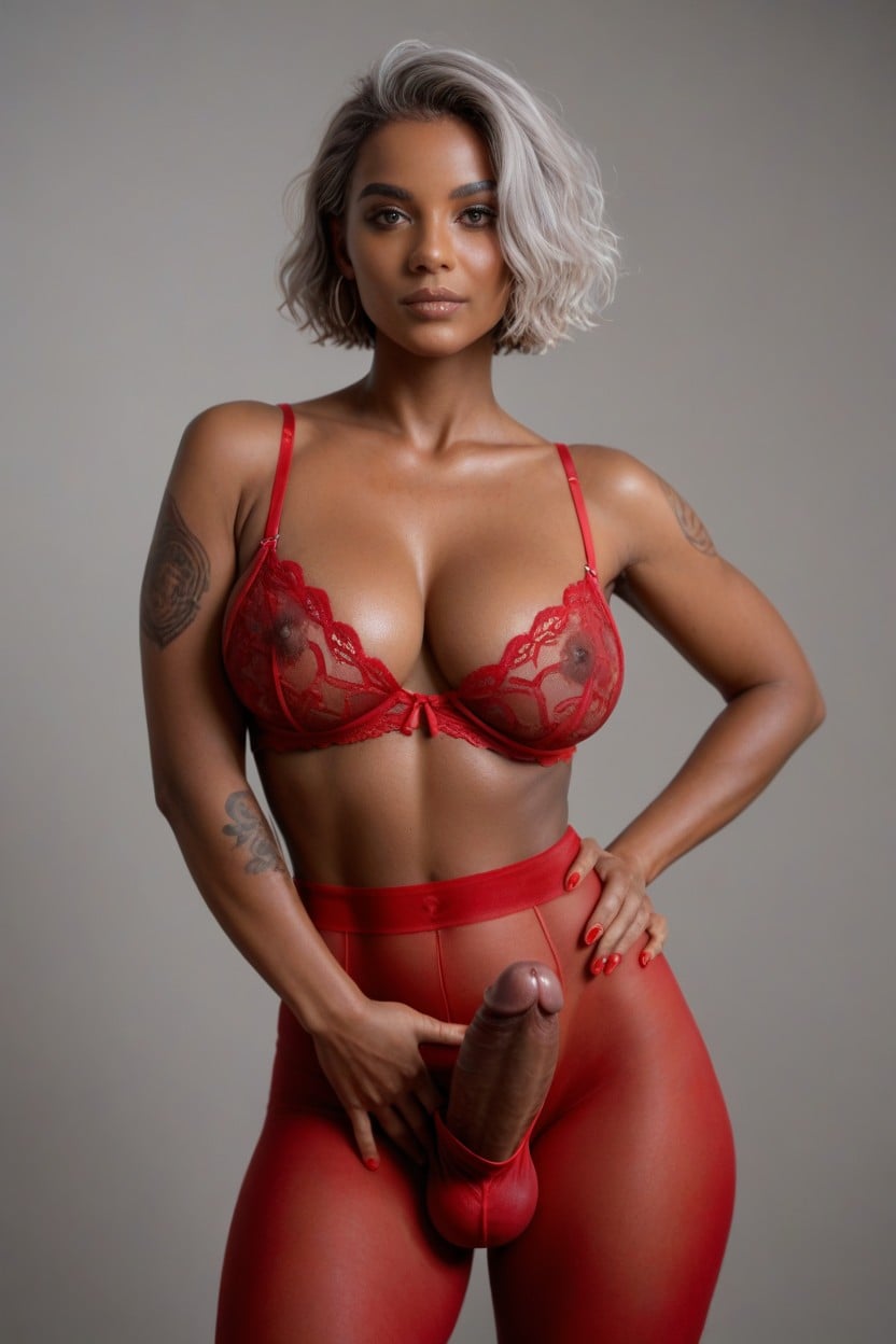 Medium Cock, Hourglass Figure, Erect Penis Shemale AI Porn