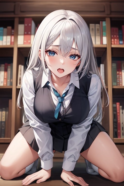 Top Down, School Uniform, Kneeling AI Porn