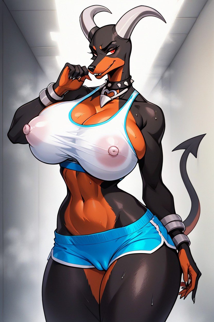 Wide Hips, Lifting Shirt, Rounded AssPorno IA Furry