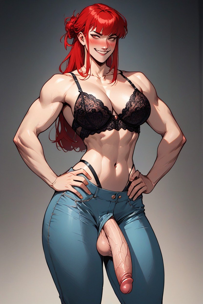 Wide Hips, Long Red Hair, いたずら好きAIポルノ