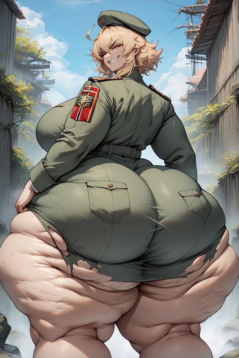 Obese Thighs, Hyper Thighs, Tanya Von Degurechaff From Youjo Senki AI Porn