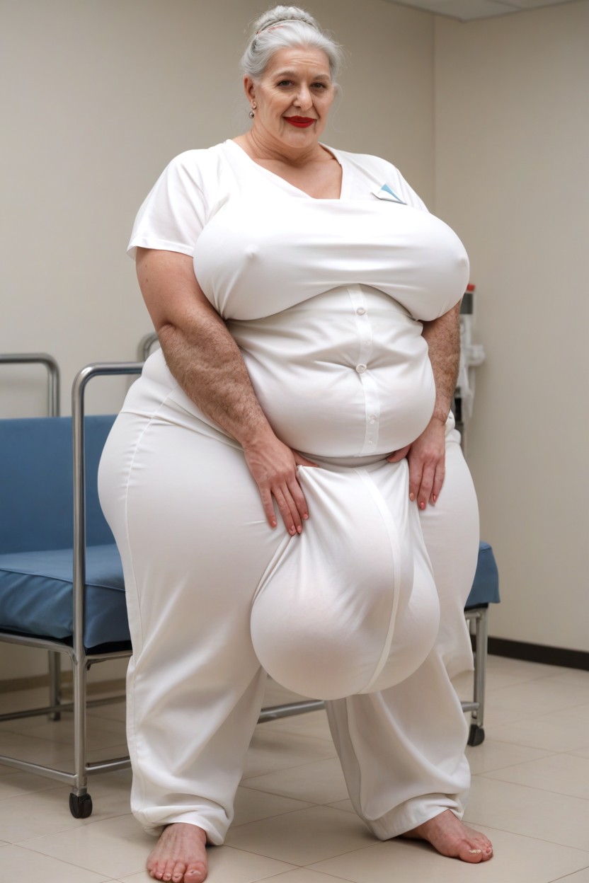 Fat, Extremely Large Ass, Turpuoise Uniform Shemale AI Porn
