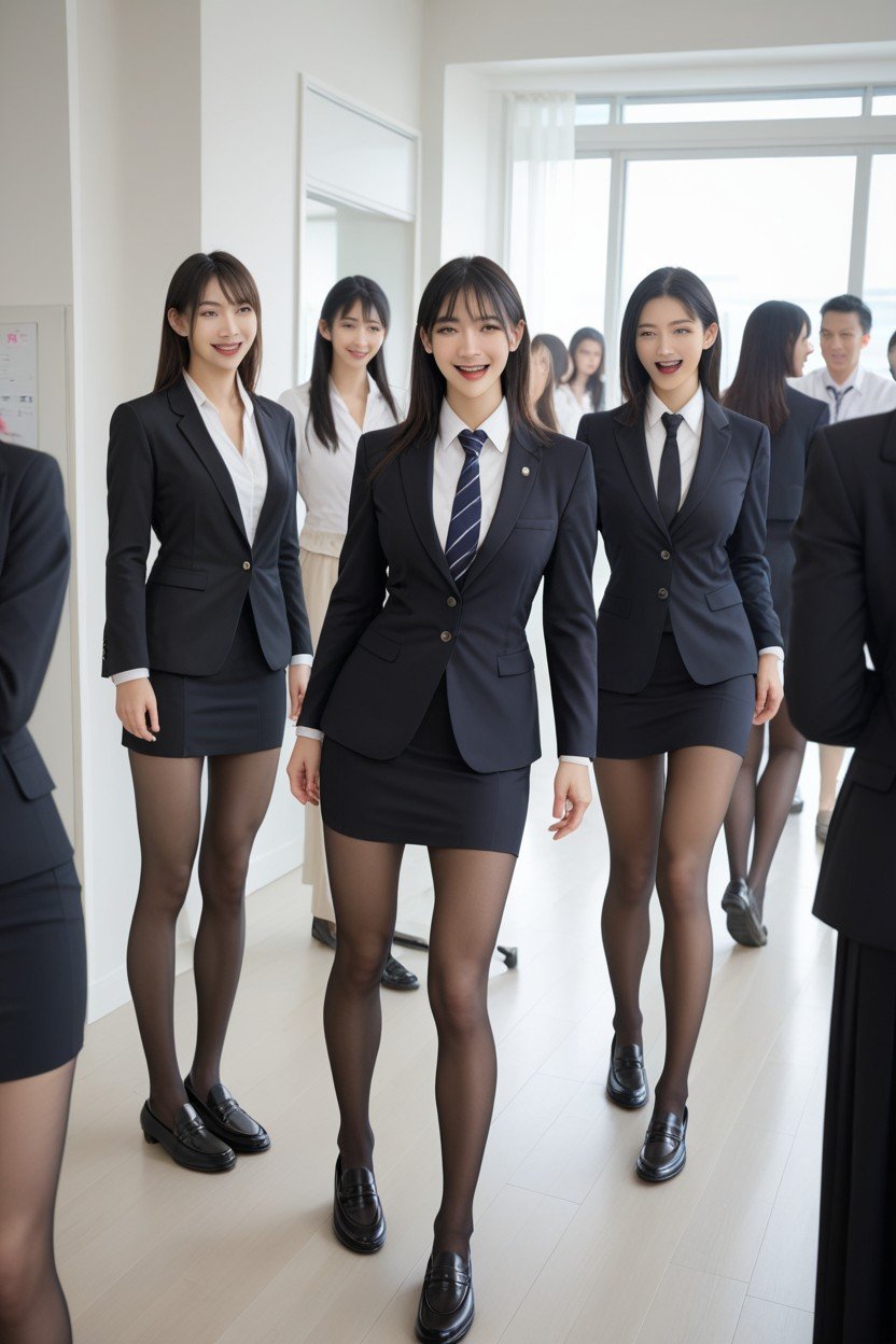 Office Blazer, Person Girls, Skirt퍼리 AI 포르노