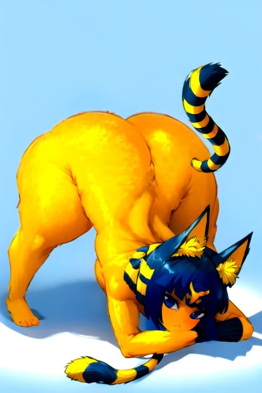 Extremely Large Ass, Jack O' Lantern Pose , Ankha (animal Crossing) Shemale AI Porn