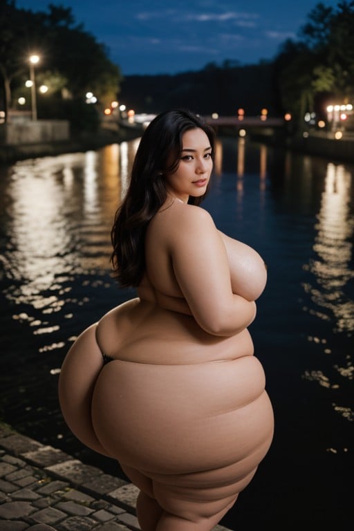 밤, Ssbbw, 하이퍼 하체 무거운AI 포르노