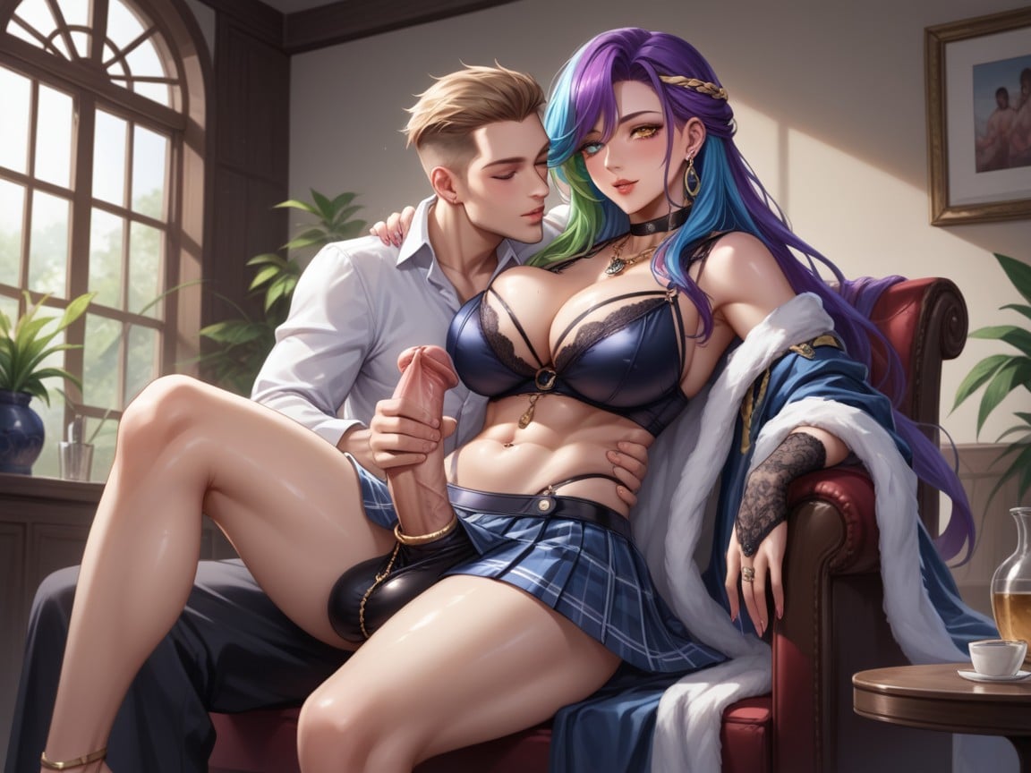 Futanari, Nursing Handjob, Corset Hentai AI Porn