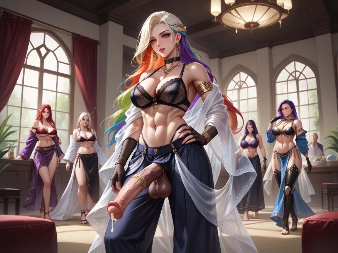 Harem, Hairy Balls, Many Piercings Hentai AI Porn
