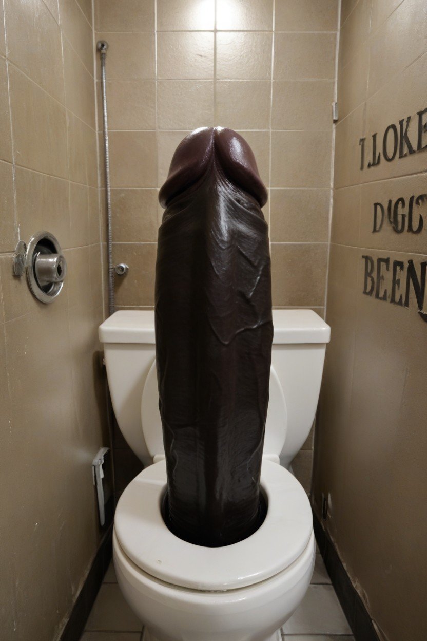 A Huge Black Dick Is Coming From The Toilet, Dark Light, Dick In ToiletzAI 포르노