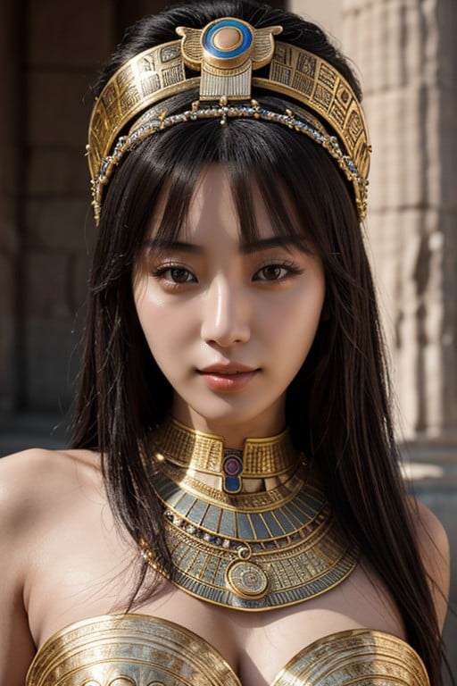 Coreano, Cleopatra, Pechos GrandesPorno AI