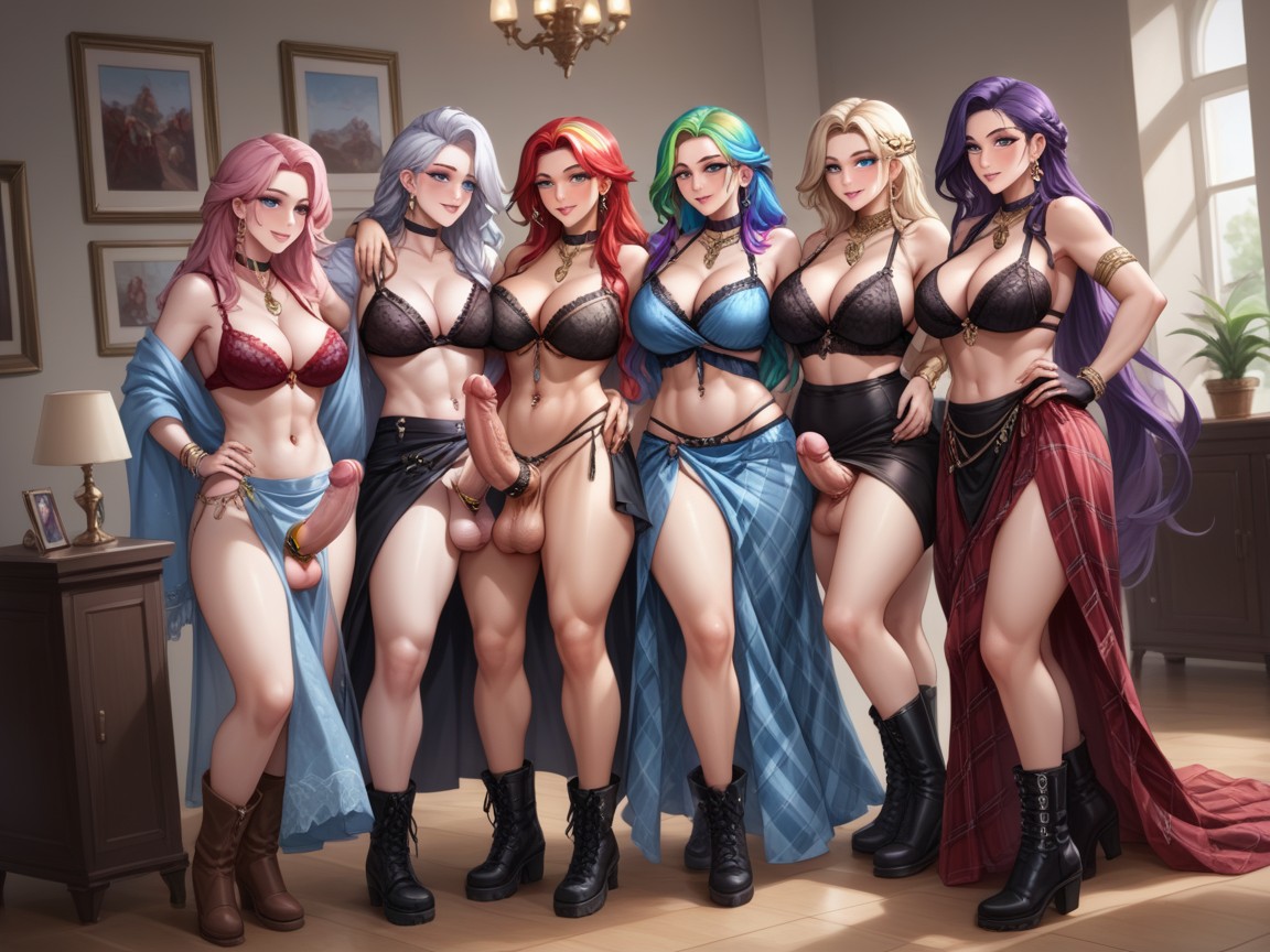 Futanari, Kilt, Flared Pony Cock Hentai AI Porn