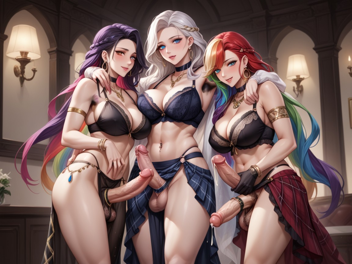 Kilt, Flared Pony Cock, Futanari Hentai AI Porn