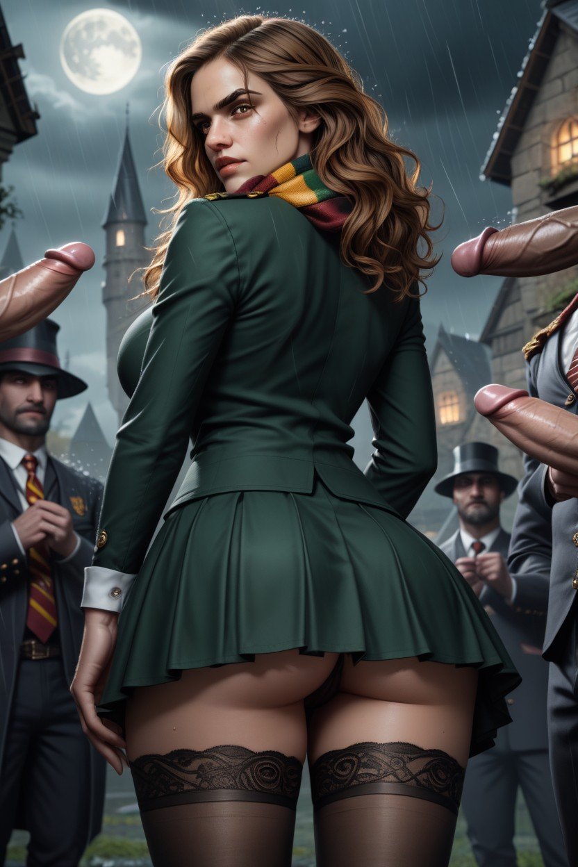 Night, Hogwarts Background, Skirt AI Porn