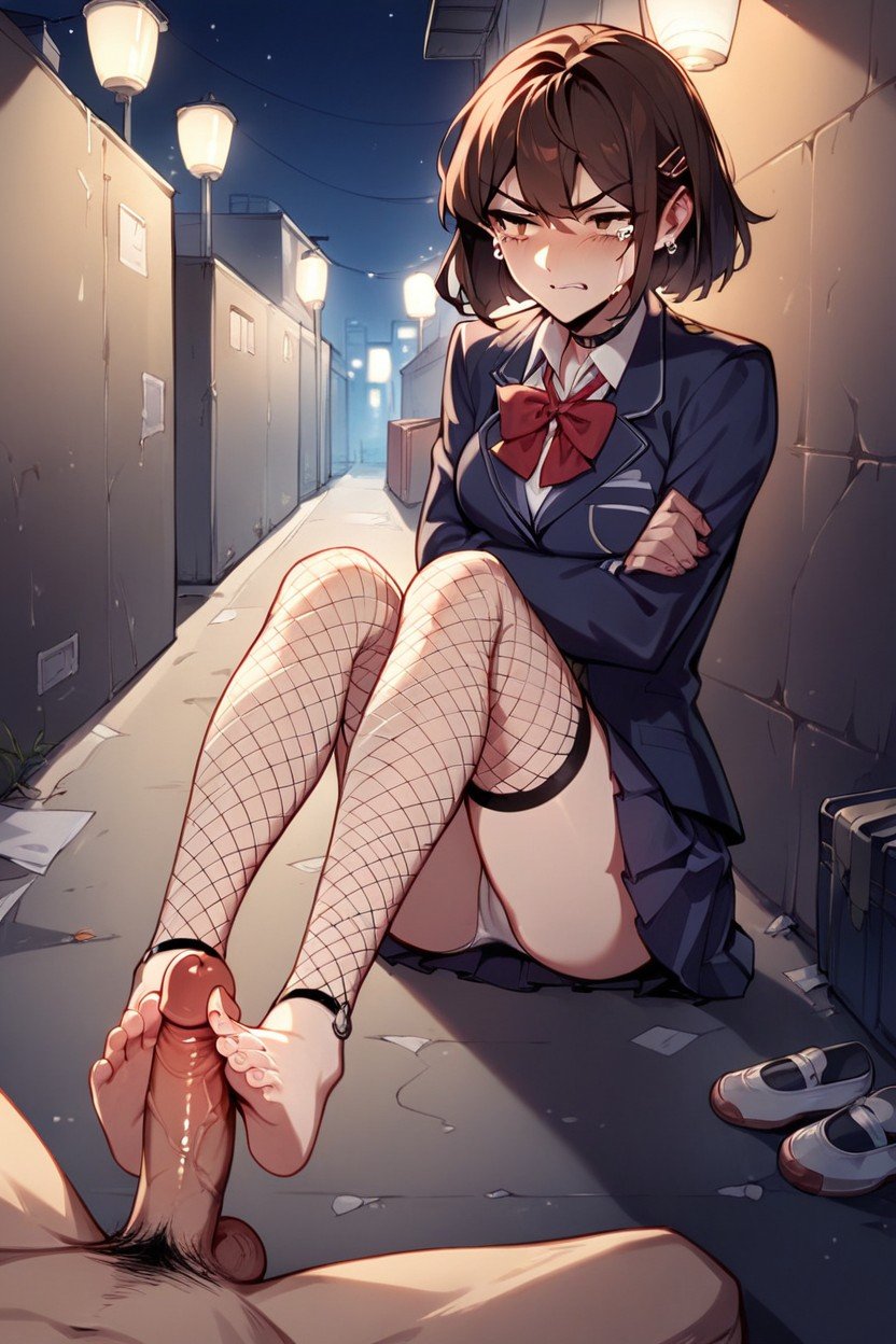 School Uniform, Tears, BrunetteAI黄片