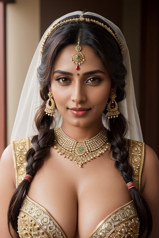 Big Boobs, Indian Bride, Golden Jewellery人妖AI色情